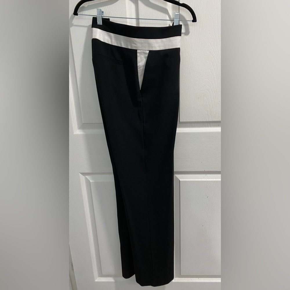 VENUS Black Dress Pants w/White Sparkly Waist & Side Pocket Detail Size 12 - Picture 1 of 4